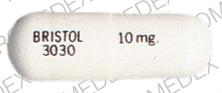 Pill BRISTOL 3030 10 mg White Capsule/Oblong is CeeNU