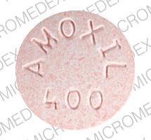 Pill AMOXIL 400 Pink Round is Amoxil