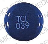 Pill TCI  039 Blue Round is Bromophen TD