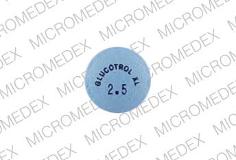 Pill GLUCOTROL XL 2.5 Blue Round is Glucotrol XL