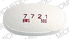 Pill 7721 BMS 500 White Oval is Cefzil