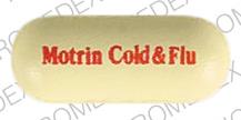 Pill MOTRINCOLD&FLU Yellow Oval is Motrin cold flu