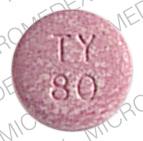 Pill TY 80 Pink Round is Tylenol Children's Meltaway