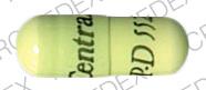 Pill Centrax P-D 552 Green Capsule-shape is Centrax