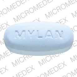 Pill 733 MYLAN Blue Oval is Naproxen Sodium