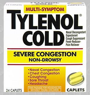 Tylenol cold severe congestion 325 mg / 15 mg / 200 mg / 30 mg TYLENOL COLD SC Back