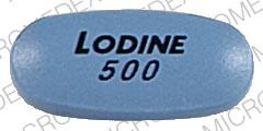 Pill LODINE 500 Blue Oval is Lodine