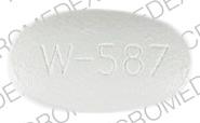 Pill W-587 120 White Elliptical/Oval is Isosorbide Mononitrate