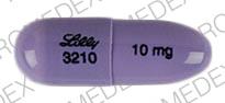 Pill Lilly 3210 10 mg Purple Capsule/Oblong is Sarafem