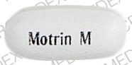 Pill MOTRIN M White Oval is Motrin migraine pain