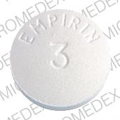 Pill EMPIRIN 3 White Round is Empirin with   codeine