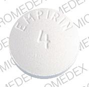 Pill EMPIRIN 4 White Round is Empirin and codeine