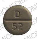 Pill D 52 LL Green Round is Diazepam