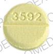 Pill 3592 RUGBY Yellow Round is Diazepam