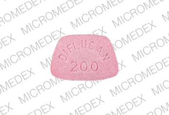 Pill DIFLUCAN 200 ROERIG Pink Four-sided is Diflucan