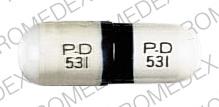 Pill P-D 531 White Capsule-shape is Dilantin with Phenobarbital