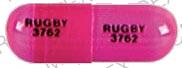 Pill RUGBY 3762 RUGBY 3762 Pink Capsule/Oblong is Diphenhydramine Hydrochloride