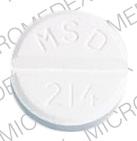 Pill DIURIL MSD 214 White Round is Diuril