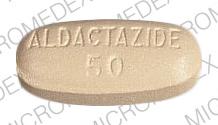 Pill ALDACTAZIDE 50 SEARLE 1021 Tan Elliptical/Oval is Aldactazide