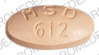 Pill MSD 612 Brown Elliptical/Oval is Aldoclor-150