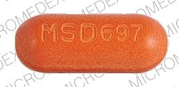 Pill DOLOBID MSD697 Orange Oval is Dolobid