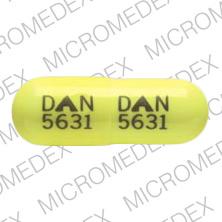 Pill DAN 5631 DAN 5631 Yellow Capsule/Oblong is Doxepin Hydrochloride