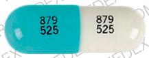 Pill 879 525 879 525 Blue Capsule/Oblong is Doxycycline Hyclate