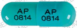 Pill AP 0814 AP 0814 Blue Capsule-shape is Doxycycline Hyclate