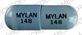 Pill MYLAN 148 MYLAN 148 Blue Capsule/Oblong is Doxycycline Hyclate