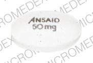 Pill ANSAID 50mg White Elliptical/Oval is Ansaid