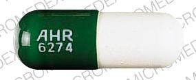 Pill AHR 6274 AHR 6274 Green Capsule/Oblong is Phenaphen with codeine