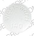 Pill Imprint West-ward 140 (Belladonna alkaloids with phenobarbital atropine 0.0194 mg / hyoscyamine 0.1037 mg / phenobarbital 16.2 mg / scopolamine 0.0065 mg)