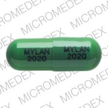 Pill MYLAN 2020 MYLAN 2020 Green Capsule-shape is Piroxicam