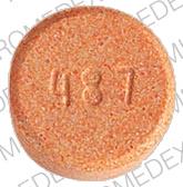 Pill 487 MJ Orange Round is Poly-vi-flor