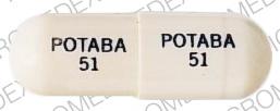 Pill POTABA 51 POTABA 51 White Capsule/Oblong is Potaba