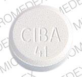 Pill CIBA 41 White Round is Anturane