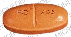 Pill PD 205 Orange Elliptical/Oval is Procan SR