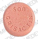 Pill 500 GRISACTIN is Grisactin 500 microcrystalline 500 mg