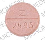 Pill Z  2485 Red Round is Hydrochlorothiazide