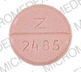 Pill Z  2485 Red Round is Hydrochlorothiazide
