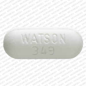 Acetaminophen and hydrocodone bitartrate 500 mg / 5 mg WATSON 349 Front
