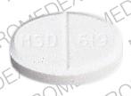 Pill MSD 619 White Elliptical/Oval is Hydrocortone