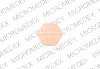 Pill INDERAL 10 I Orange Six-sided is Inderal