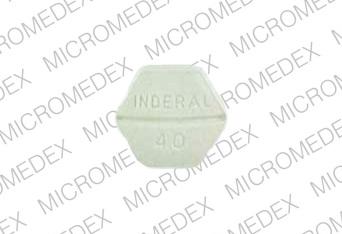 Pill I INDERAL 40 Green Six-sided is Inderal