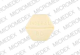 Pill I INDERAL 80 Yellow Six-sided is Inderal