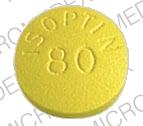 Pill ISOPTIN 80 KNOLL Yellow Round is Isoptin