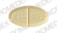 Warfarin sodium 7.5 mg barr 834 7 1/2 Front