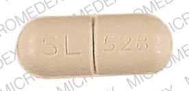 Pill SL 528 Orange Capsule/Oblong is Choline Magnesium Trisalicylate