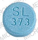 Pill SL 373 Blue Round is Chlorpropamide