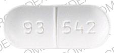 Pill 93 542 White Oval is Chlorzoxazone